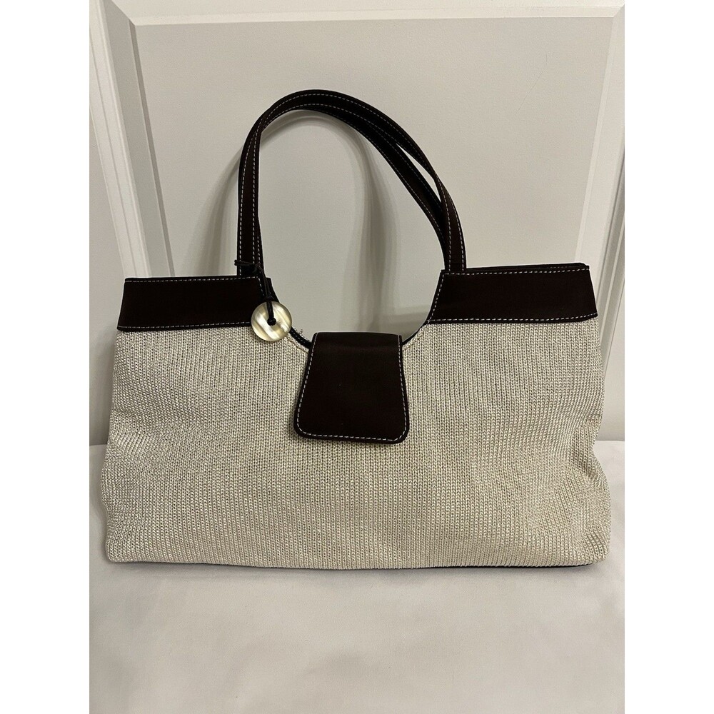 The Sak Brown And Ivory Knit Shoulder Bag EUC